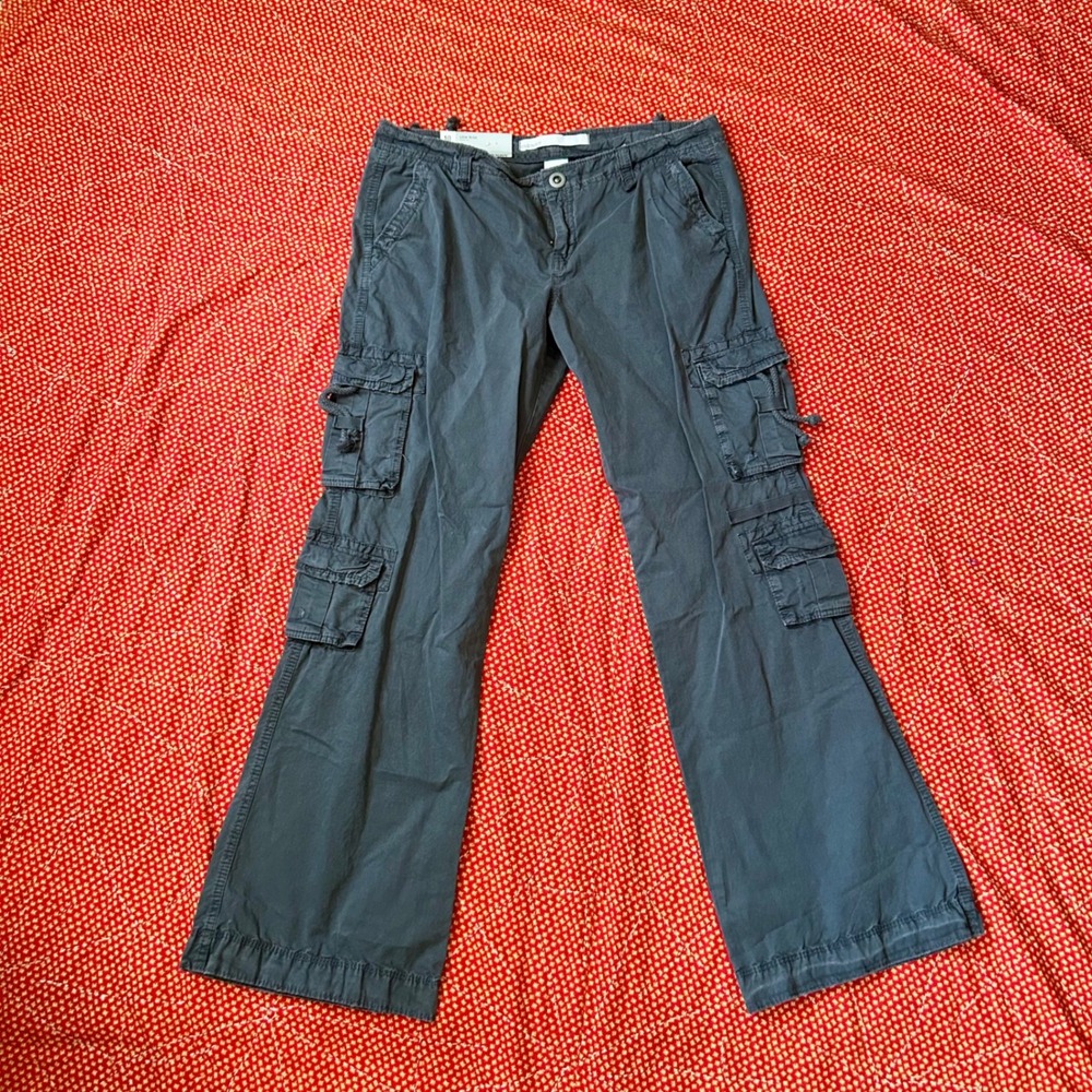 Vintage 2000s deadstock Old Navy Low Rise Boot Cut Cargo Pants Grey Size 10